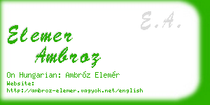 elemer ambroz business card