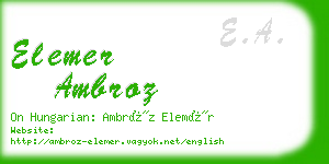 elemer ambroz business card